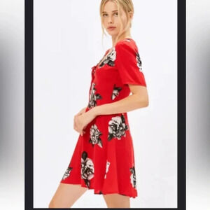 Volcom April March Floral Dress Cute Criss Cross Tie in Front Coastal Size S
